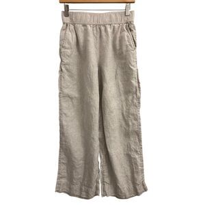 Tahari Linen Cropped wide-leg Pants sz Small Minimalist Breathable